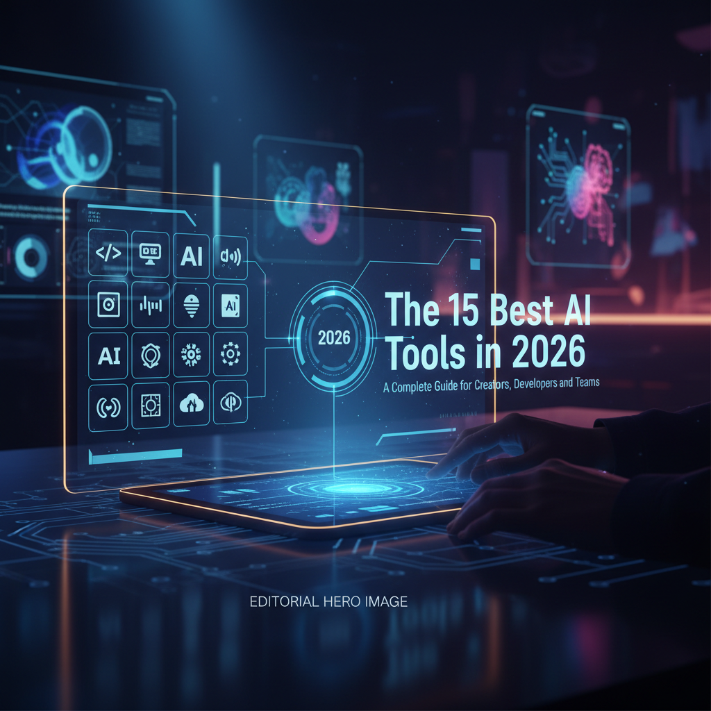 A modern workspace with AI tools dashboards on multiple monitors